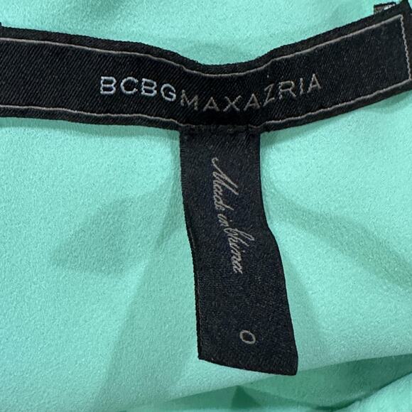 BCBGMAXAZRIA Dress Womens 0 Green Orange Colorblock Sleeveless Sheath Lined - Picture 5 of 6